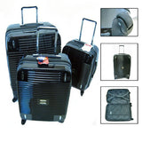 3 Pc Luggage Set Suitcases Spinner Bag Rolling Expandable Travel Trolley Black