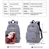 Spalison Striped Canvas Backpack Girls School Bag Women Casual Travel Daypack