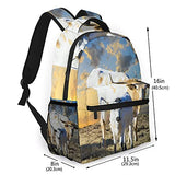 Multi leisure backpack,Female Longhorn Cow Grazing In A Texas Pastur, travel sports School bag for adult youth College Students