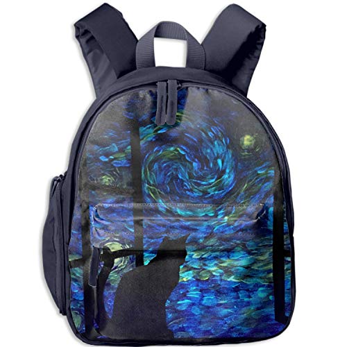 Night Sky Art Cat Backpack Purse Back to School Backpacks for children Bookbags for School