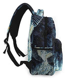 Multi leisure backpack,Phoenix Mythical Firebird Fantasy Animal Wate, travel sports School bag for adult youth College Students