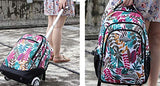 Hcc& Portable Travel School Wheeled Backpack, Carry-On Luggage With Anti-Theft Zippers Rolling