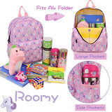 Unicorn Backpack for Girls Kids Backpack Toddler Backpack for Kindergarten Cute Preschool Backpack with Front Chest Buckle, Pink Unicorns VONXURY