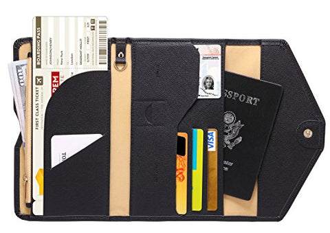 Zoppen Mulit-Purpose Rfid Blocking Travel Passport Wallet (Ver.4) Tri-Fold Document Organizer