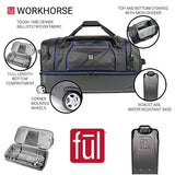 ful Workhorse 30-Inch Rolling Duffel Bag (Black And Blue)