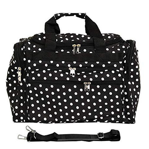 World Traveler 81T16-504  Duffle Bag, One Size, Black White Dot
