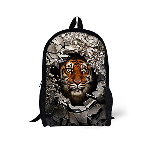 Bigcardesigns Kids Tiger Backpack Schoolbag Book Bag Teenagers Satchel