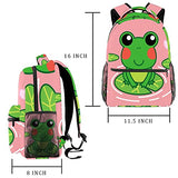 LORVIES Lovely Frog on the Lotus Leaf Lightweight School Classic Backpack Travel Rucksack for Girls Women Kids Teens