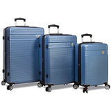 Dejuno Ashford 3-Pc Hardside Spinner Tsa Combination Lock Luggage Set-Teal, Teal Blue