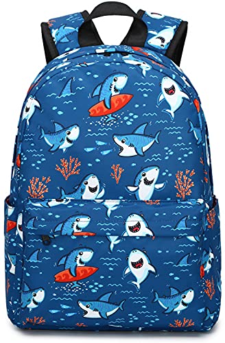 CAMTOP Preschool Backpack for Kids Boys Toddler Backpack Kindergarten  School Bookbags (Cute Shark-Navy)