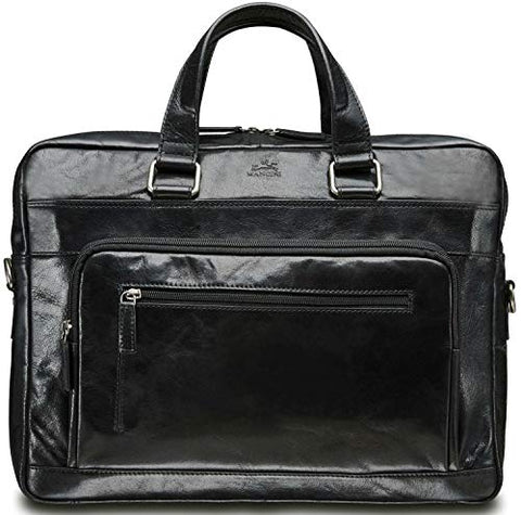 Mancini Bridge Single Compartment 15.6'' Laptop/Tablet Briefcase Black