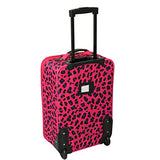 Rockland Rio Upright Carry-On & Tote 2-Piece Luggage Set - Magenta Leopard