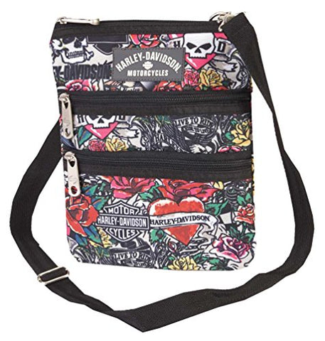 Harley-Davidson Women's X-Body Crossbody Sling Purse, Tattoo Print 99616-TAT