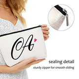 A Initial Monogram Personalized Travel Makeup Bag,Cosmetic Bag Pencil Pouch Gifts with Zipper Waterproof(Makeup bag-Letter A)