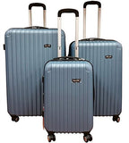 Kemyer New 700 Plus Series Lightweight 3-Pc Expandable Hardside Spinner Luggage Set (Saphire Blue)