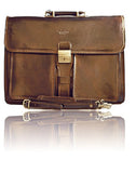Timmari-"Oak" Italian Leather Business Briefcase