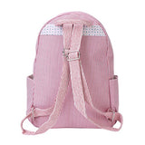 Damara Laces Button Flap Pouch Traveling Bag Backpack,Red