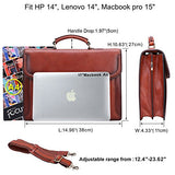 Banuce Vintage Full Grain Italian Leather Briefcase for Men Business Tote Lock Lawyer Attache