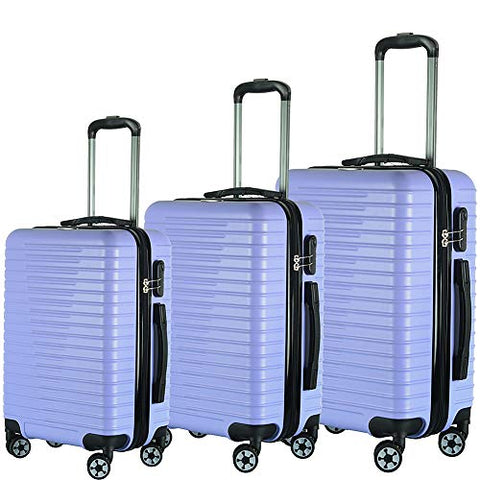 Brio Luggage Eco Light 3 Piece Hardside Spinner Luggage Set (Light Purple)