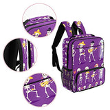 LORVIES Romantic Couple Skeleton School Bag for Student Bookbag Women Travel Backpack Casual Daypack Travel Hiking Camping