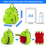 YISIBO Dinosaur Backpack Green Hippo Kids Toddler Child Cute Zoo Waterproof 3D Cartoon Sidesick Bag for Pre School Pre Kindergarten Toddler 2-7 Years