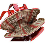 Venezia Leather Knapsack Backpack Satchel in Red