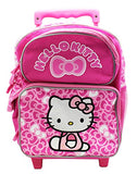 Hello Kitty Pink Fuzzy Patch Preschooler Rolling Backpack (12In)