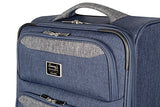 Sammy'S Soft Goods Co. Saint Dominique Expandable 20" Suitcase, Navy/Grey