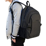 ABage Unisex School Backpack Lightweight Travel Backpacks with USB Charging Port, Black