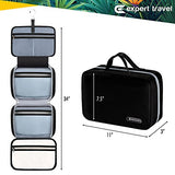 Hanging Travel Toiletry Bag for Men and Women | Makeup Bag | Cosmetic Bag | Bathroom and Shower Organizer Kit | Leak Proof | 2 Sizes - Large (34"x11") & XL Family Size (42"x13")