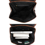 Genuine Leather Laptop Backpack Travel Rucksack Daypack Luggage For Men Women Dark Gray