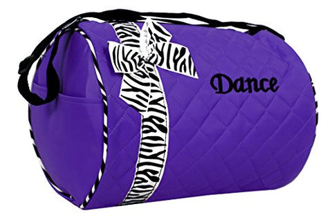 Dance bag - Quilted Zebra Duffle in Purple
