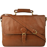 Hidesign Parker Leather Medium Briefcase, One Size, Tan