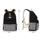 S Kaiko Grid Pattern Canvas Backpack School Backpack For Women And Men School Bag Daypack