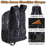 Matein School Backpack, Reversible Double Sided Bookbag for College Student Boys and Girls Classic Casual Daypack for Travel Water Resistant Slim Basic Backpack Unisex Gifts for Men, Women, Grey&Black