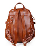 Saierlong Ladies Designer Womens Black Genuine Leather Daily Casual Backpack