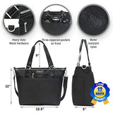 Lily & Drew Nylon Crossbody Bag for Women with Shoulder Strap, Luggage Strap, Laptop Sleeve (Black)