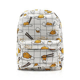 Finex Gudetama Lazy Egg Yolk White Canvas Popular Cute Costume Cartoon Casual Backpack with 15 inch Laptop Storage Compartment for College Student Daypack Travel Bag