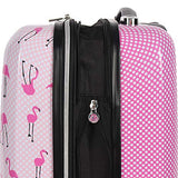Betsey Johnson Luggage Hardside 3 Piece Set Suitcase With Spinner Wheels (20" 26" 30") (One Size, Flamingo Strut)