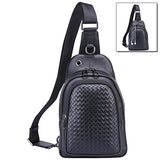 Banuce Top Grain Cowhide Leather Versatile Sling Bag Shoulder Chest Packs Cross Backpack