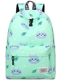 Bookbags For Teens, Cute Cat And Fish Laptop Backpack School Bags Travel Daypack Handbag By Mygreen