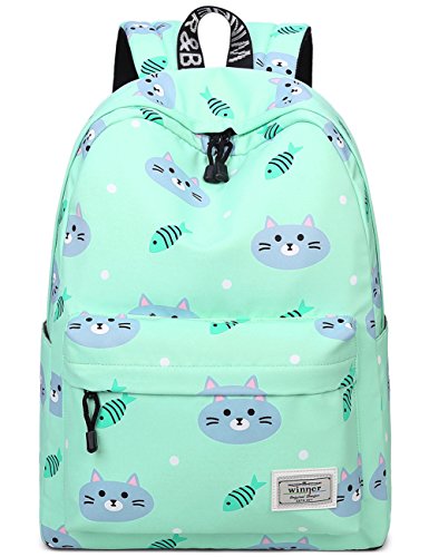 Shop Bookbags For Teens, Cute Cat And Fish La – Luggage Factory