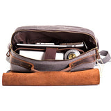 Vintage Leather Canvas Backpack, Retro Canvas Campus School Rucksack Fits 15.6 inch Laptop