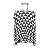 7-Mi 3D Print Infinity White Triangular Design Travel Suitcase Protector Elastic Sleeve Cover 26"-28" Anti-Scratch Luggage Cover Size L with Luggage Strap