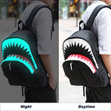 School Backpack College Bookbag for Laptop Back Bag Travel Rucksack Daypack for Boys Girls Men Women (Luminous Shark - Black)