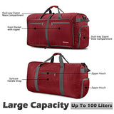Gonex 100L Foldable Travel Duffel Bag for Luggage Gym Sports, Lightweight Travel Bag with Big