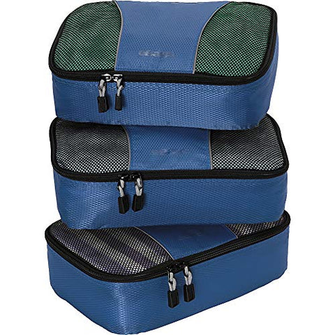 eBags Small Packing Cubes for Travel - Organizers - 3pc Set - (Denim)