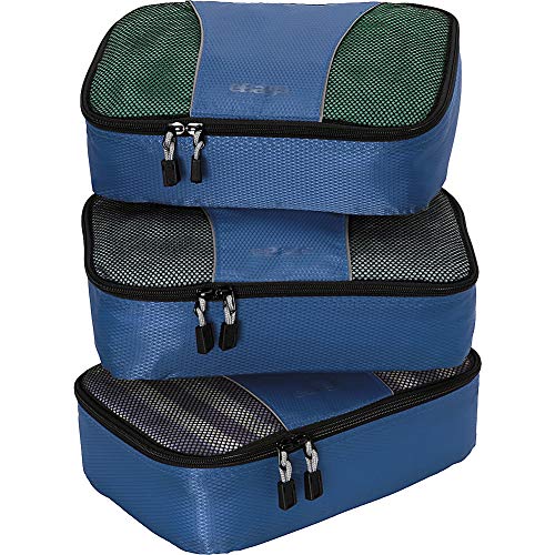 eBags Small Packing Cubes for Travel - Organizers - 3pc Set - (Denim)