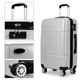 GHP 20" 24" 28" Silvery Gray Travel Suitcase Trolleys w TSA Lock & Aluminum Handle