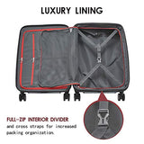 Ginza Travel Luggage 3 Piece Sets Lightweight Spinner Suitcase 20" 24" 28" - P.C Material